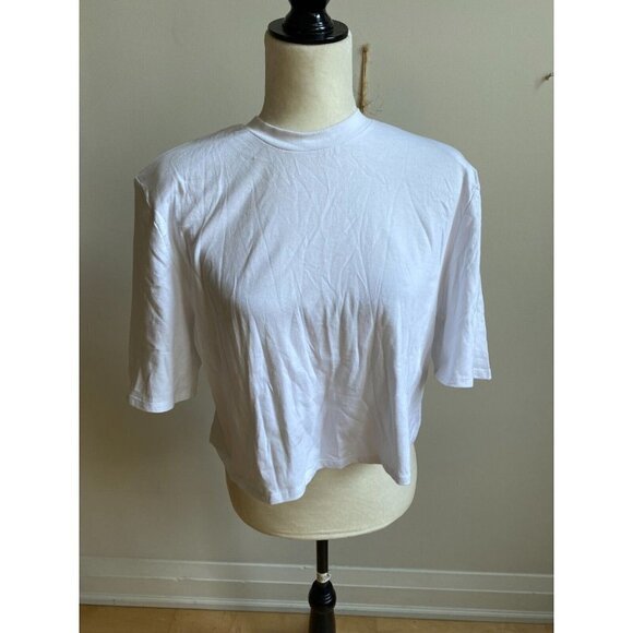 AFRM Bnwot White "Weylin" Tshirt New Padded Shoulder - Picture 2 of 7